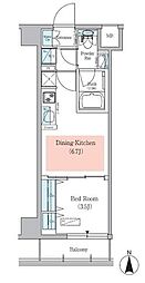 アーバネックス菊川2 1DKの間取図画像