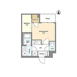 スタイリオ東品川 1DKの間取図画像
