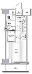 PREMIUMCUBEGNISHIOI 1Kの間取図画像
