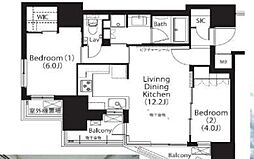 フレンシア四谷左門町 2LDKの間取図画像