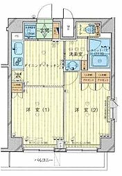 ルーブル都立家政伍番館 2DKの間取図画像