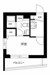 フルセイル品川 1Kの間取図画像