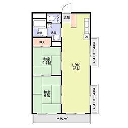 日香苑 2LDKの間取図画像