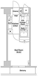 コンフォリア西新宿 1Kの間取図画像
