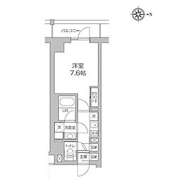 レジディア高円寺 1Kの間取図画像