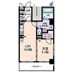スプリーム月島 1LDKの間取図画像