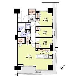 晴海フラッグ サンビレッジ T棟 3LDKの間取図画像