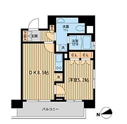 ラクラス田町 1LDKの間取図画像