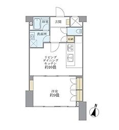 東建ニューハイツ市ヶ谷 1LDKの間取図画像