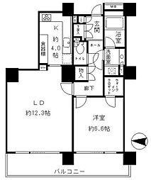 リバーポイントタワー 1LDKの間取図画像