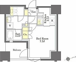 びゅうリエットグラン新宿戸山 1Kの間取図画像