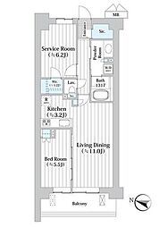 アビティグランデ砧 1SLDKの間取図画像