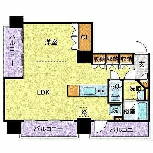 フロリスオーランティウム3 ｜東京都中央区月島１丁目(賃貸マンション1LDK・4階・46.50㎡)の写真 その2