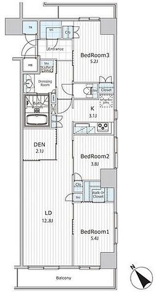 ビエラコート日本橋久松町 808｜東京都中央区日本橋久松町(賃貸マンション3LDK・8階・71.38㎡)の写真 その2