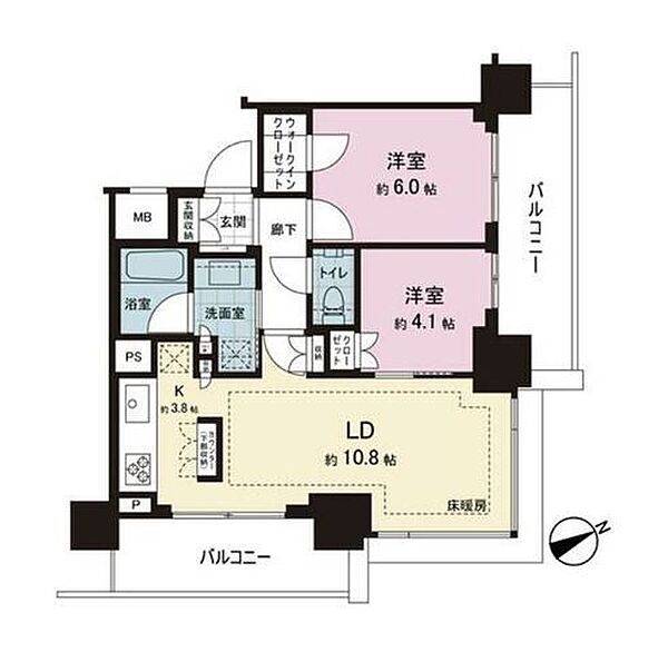 アトラスタワー五反田 707｜東京都品川区西五反田２丁目(賃貸マンション2LDK・7階・55.47㎡)の写真 その2