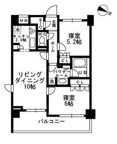 シャンピアグランデ深沢 313｜東京都世田谷区深沢７丁目(賃貸マンション2LDK・3階・55.51㎡)の写真 その2