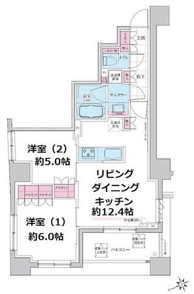 ステラメゾン三軒茶屋 1202｜東京都世田谷区三軒茶屋２丁目(賃貸マンション2LDK・12階・51.53㎡)の写真 その2