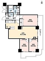 ツインタワーすみとし毛利館 1304 ｜ 東京都江東区毛利１丁目8-1（賃貸マンション3LDK・13階・69.83㎡） その2