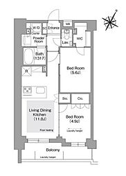コンフォリア・リヴ文京護国寺 2LDKの間取図画像