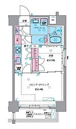ジェノヴィア浅草6スカイガーデン 5階1LDKの間取り