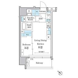 デュオメゾン文京白山 5階1LDKの間取り