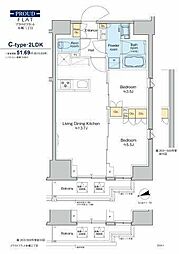 プラウドフラット本郷三丁目 3階2LDKの間取り