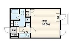 渋谷西原レジデンス 2階1Kの間取り