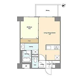 グランカーサ清澄白河 308 3階1LDKの間取り