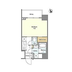 BluRock青葉台 2階1Kの間取り
