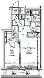 セジョリ中野富士見町 3階1LDKの間取り