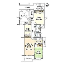 パセーオ松原 1階3LDKの間取り