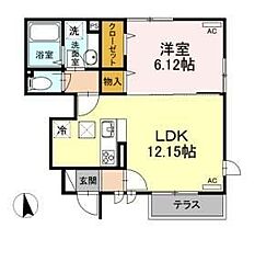 カサティエラ 105 1階1LDKの間取り