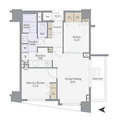 クレッセント麻布2 603 6階1SLDKの間取り