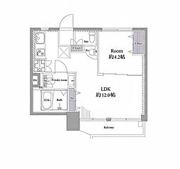 池袋パークハイツ 8階1LDKの間取り