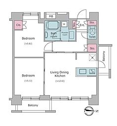 間取図画像 2LDK