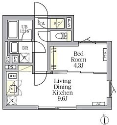 TKS中野新橋 1LDKの間取図画像