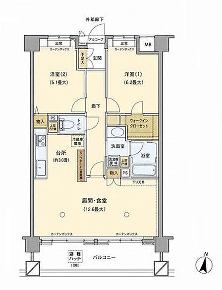 2LDK 間取り