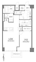 日興パレス高田馬場 1LDKの間取図画像