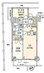 オープンレジデンシア新宿ザ・ハウス 1SLDKの間取図画像