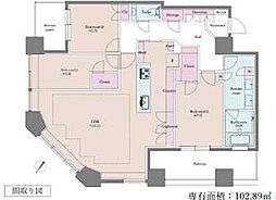 芝浦アイランドケープタワー 3LDKの間取図画像