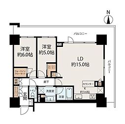 品川イーストシティタワー 2LDKの間取図画像