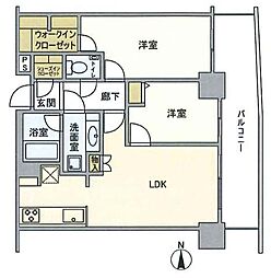 クレッセント川崎タワー 2LDKの間取図画像