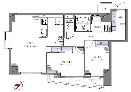 2LDK 間取り