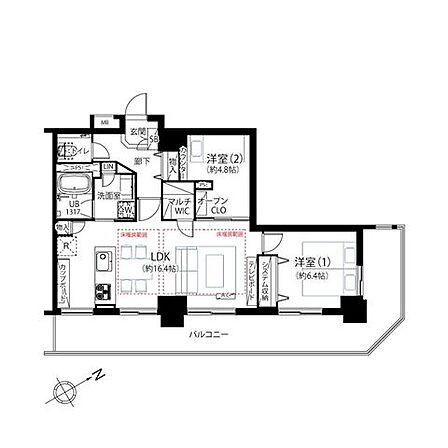 2LDK 間取り