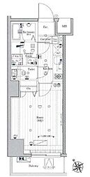 メイクスデザイン門前仲町ガーデン 1Kの間取図画像