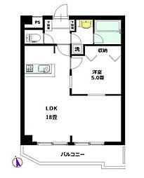 ハイホーム本陣 1LDKの間取図画像