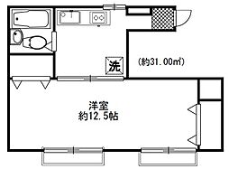 シャモット市ヶ谷 1Kの間取図画像