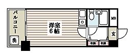 新宿御苑ダイカンプラザ ワンルームの間取図画像