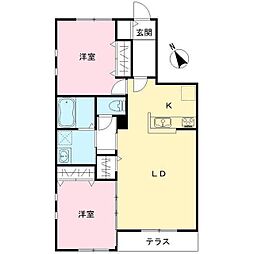 仮称）Novガーデンハウス谷田部　Ｆ棟 1階2LDKの間取り