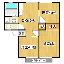 サンライフナカネ 2LDKの間取図画像